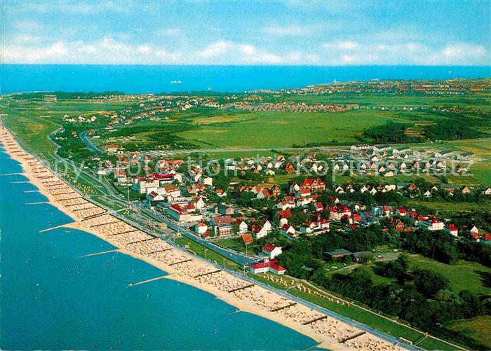 Duhnen Nordsee Nordseeheilbad Luftaufnahme von Westen