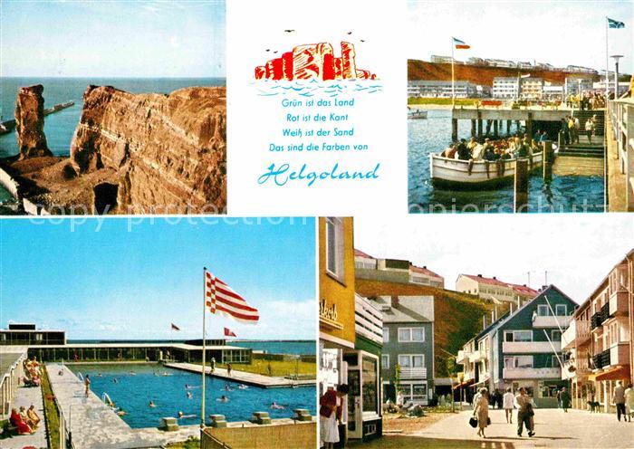 Helgoland Steilkueste Lange Anna Hafen Anleger Strassenpartie Freibad