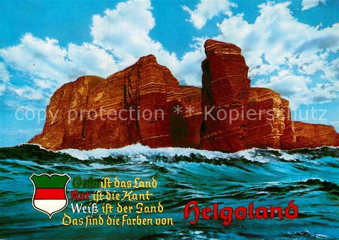 Helgoland Nordseeinsel Lange Anna Felskueste Kuenstlerkarte