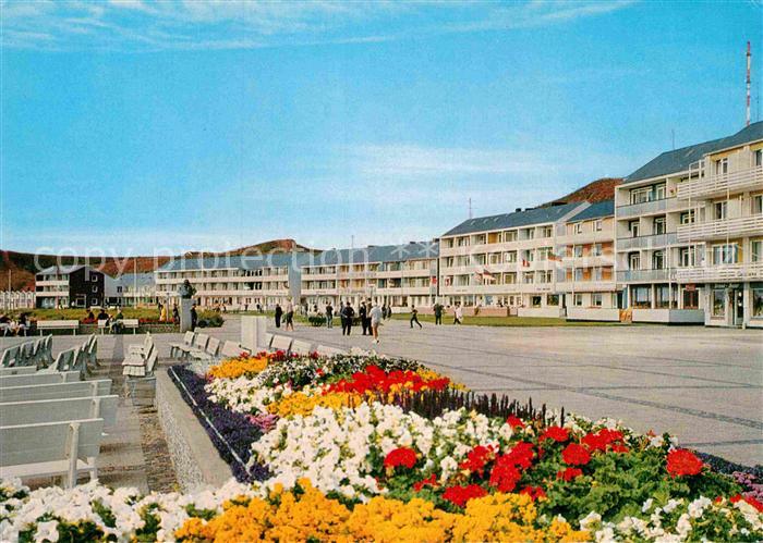 Helgoland Suedstrand Promenade Blumenbeet Nordseeinsel