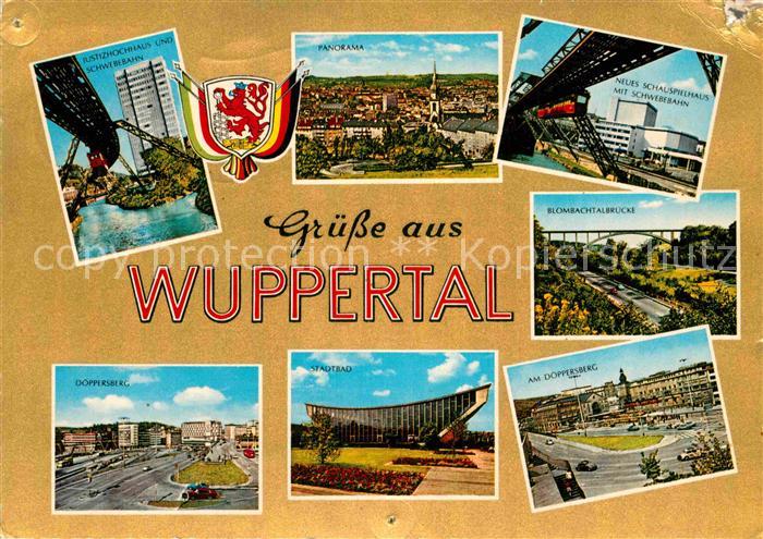 WUPPERTAL NRW Justizhochhaus Schwebebahn Schauspielhaus Blombachtalbruecke Doepp