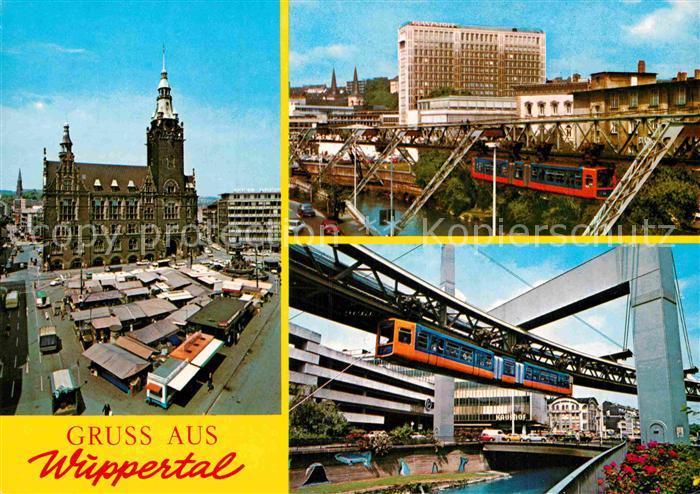 WUPPERTAL NRW Marktplatz Rathaus Schwebebahn
