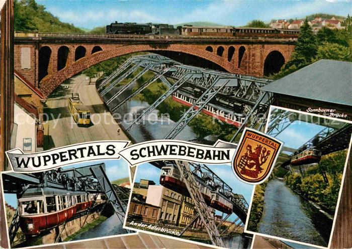 WUPPERTAL NRW Schwebebahn Adlerbruecke Eisenbahnbruecke