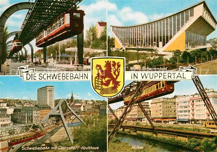 WUPPERTAL NRW Sonnborn Schwebebahn Bruecke Glanzstoff Hochhaus Schwimmbad Hoehne