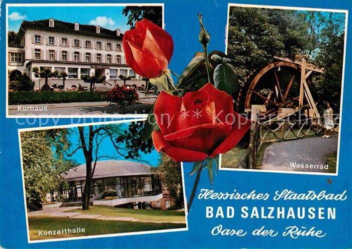 Bad Salzhausen Kurhaus Wasserrad Konzerthalle Rosen