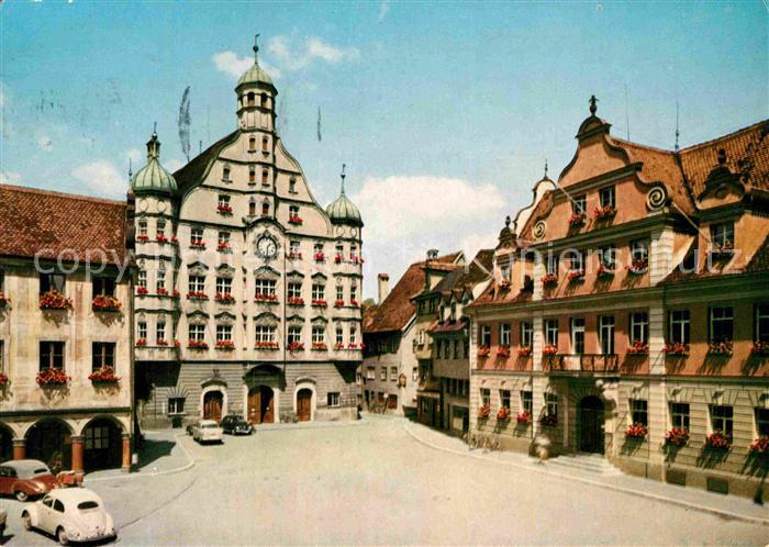 Memmingen Bayern Marktplatz mit Rathaus Altstadt