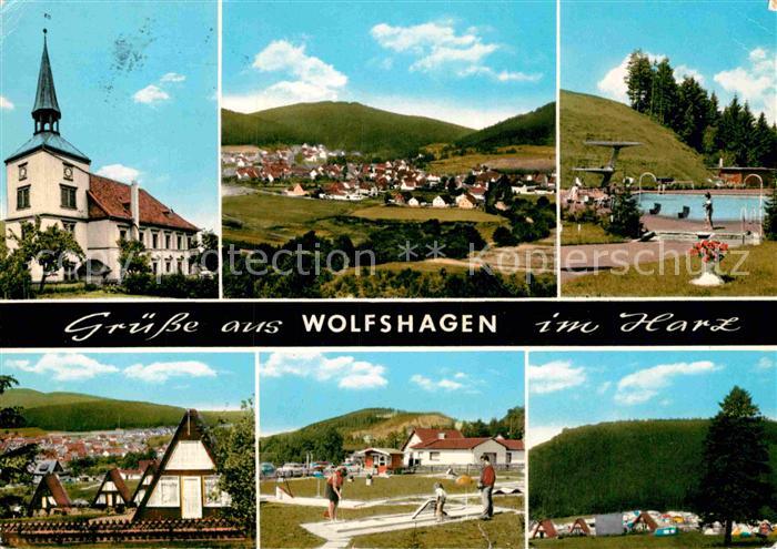Wolfshagen Harz Kirche Ferienhaeuser Minigolf Campingplatz Freibad Landschaftspa