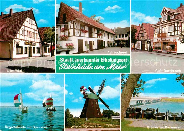 Steinhude Alter Winkel Aalraeucherei Cafe Regattaboote Spinnaker Windmuehle Brue