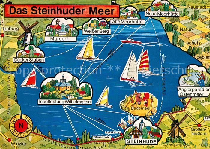 Steinhuder Meer Rund um den Binnensee Inselfestung Wilhelmstein Landkarte