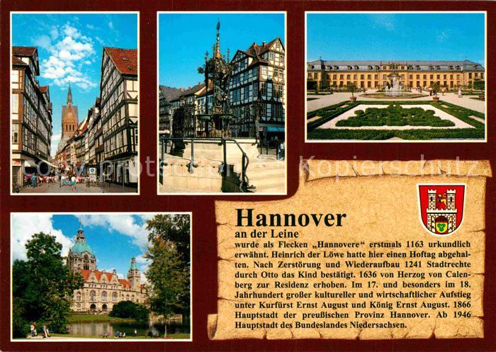 HANNOVER  CITY Marktkirche Oskar Winter Brunnen Holzmarkt Grosser Garten Schloss