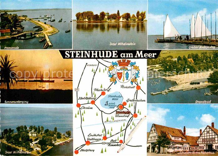 Steinhude Promenade Sonnenuntergang Steinhuder Meer Insel Wilhelmstein Anlegeste