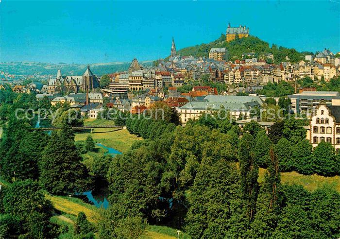Marburg Lahn Gesamtansicht mit Schloss