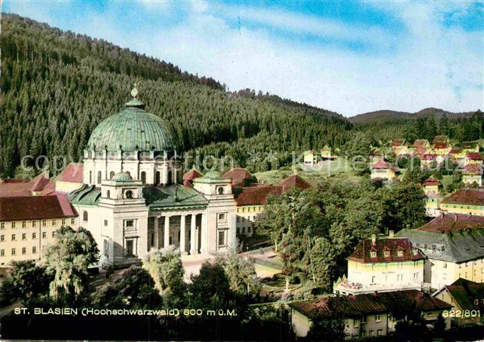 St Blasien Teilansicht Kurort im Schwarzwald mit Basilika