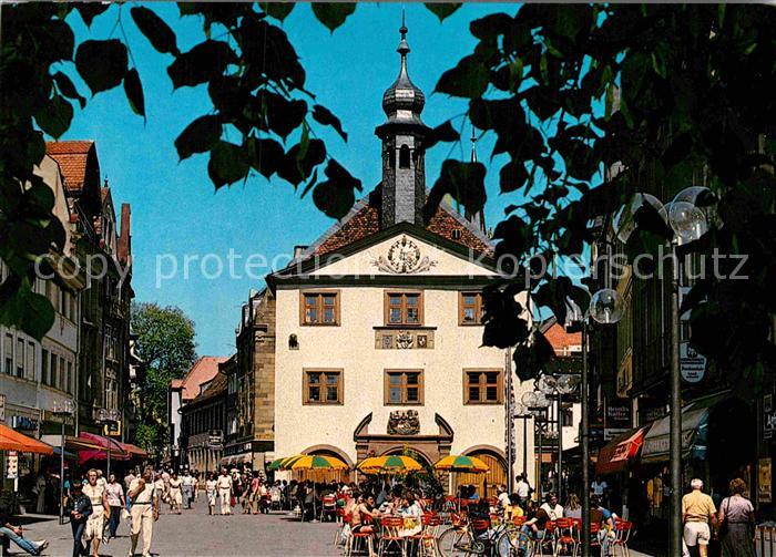 Bad Kissingen Marktplatz Fussgaengerzone Strassencafe