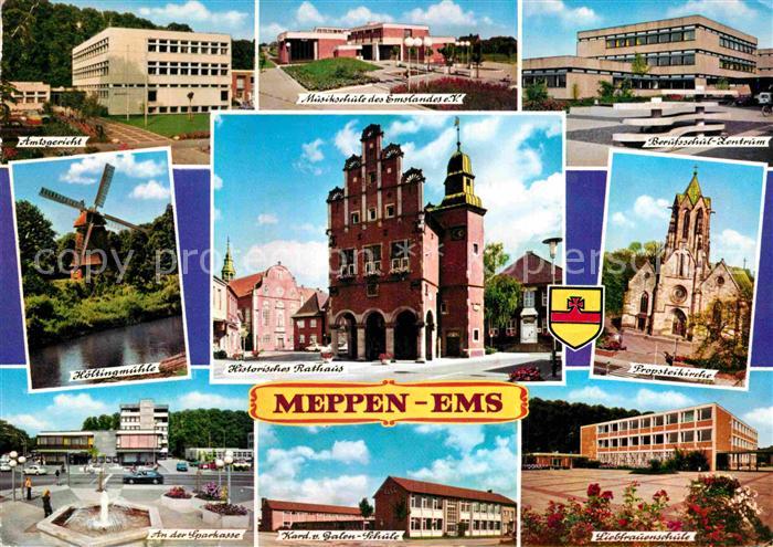Meppen Amtsgericht Schule Kirche Rathaus Windmuehle Sparkasse
