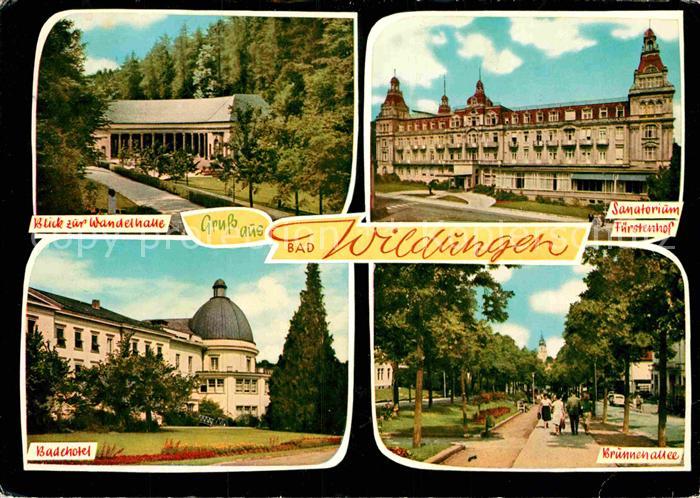 Bad Wildungen Wandelhalle Badehotel Kurpark Brunnenallee Sanatorium Fuerstenhof