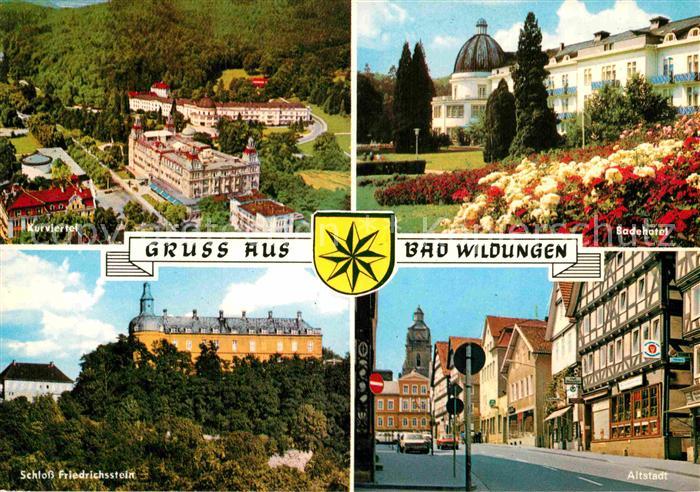 Bad Wildungen Kurviertel Schloss Friedrichsstein Badehotel Blumenbeet Altstadt