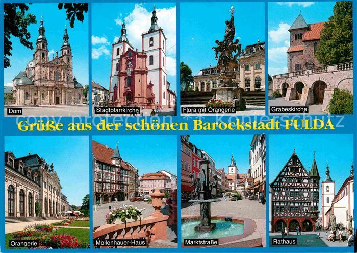 Fulda Dom Kirche Flora Orangerie Grabeskirche Rathaus Fachwerkhaus Marktstrasse