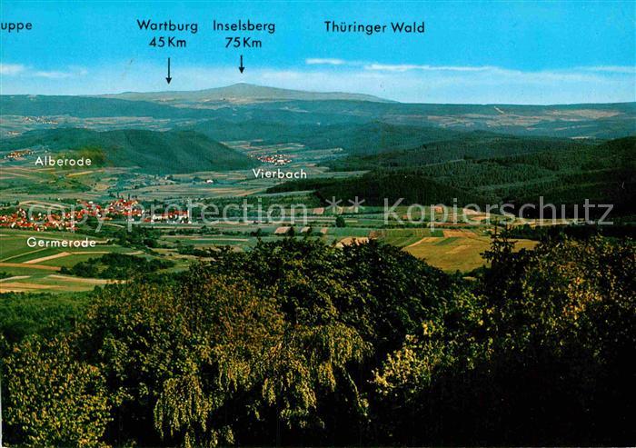 Germerode Panorama Hoher Meissner Ausflugsort Fernsicht Thueringer Wald