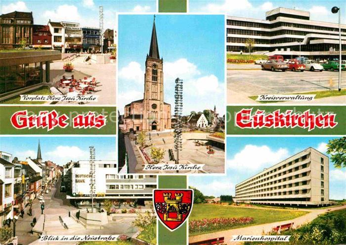 Euskirchen Vorplatz Herz Jesu Kirche Kreisverwaltung Neustrasse Marienhospital