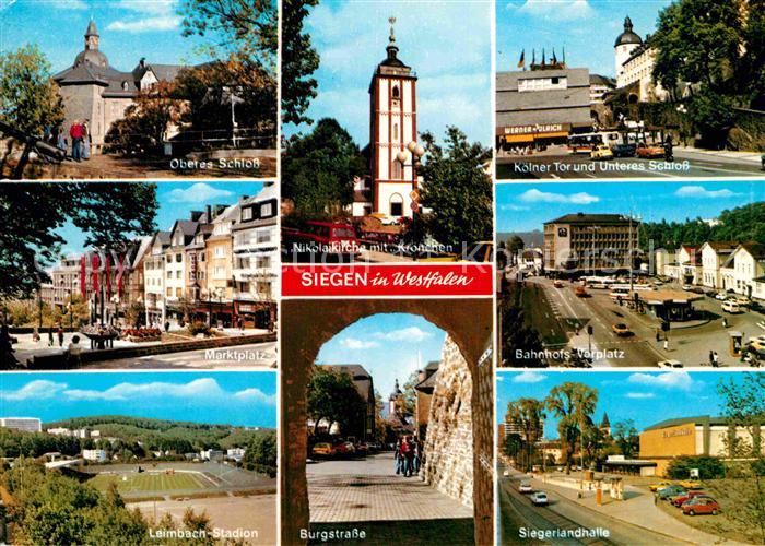 Siegen Westfalen Schloss Marktplatz Kirche Koelner Tor Bahnhofsvorplatz Siegerla