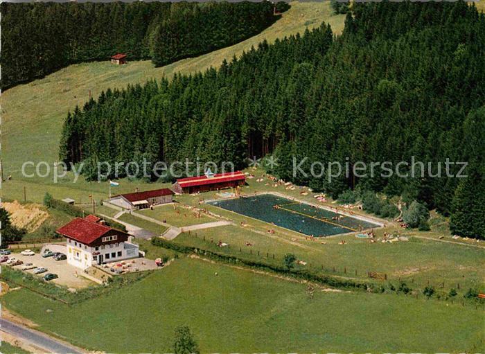 Haldenwang Allgaeu Hotel Cafe Honold Freibad Fliegeraufnahme