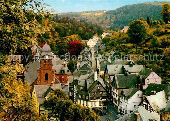 Monschau Montjoie NRW Blick ueber die Stadt Justra Karte Nr 2217