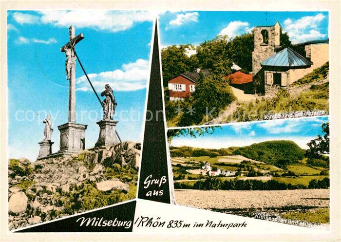 Milseburg Kirche Schutzhuette Kleinsassen Milseburg Kreuzigungsgruppe