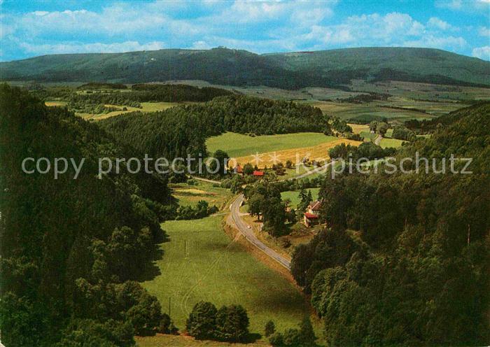 Hoher Meissner Panorama Blick ins Hoellental mit Meissner Fliegeraufnahme