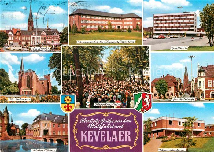 Kevelaer Markt St Antonius Kirche Provinzialat der Clemensschwestern Rathaus Hau