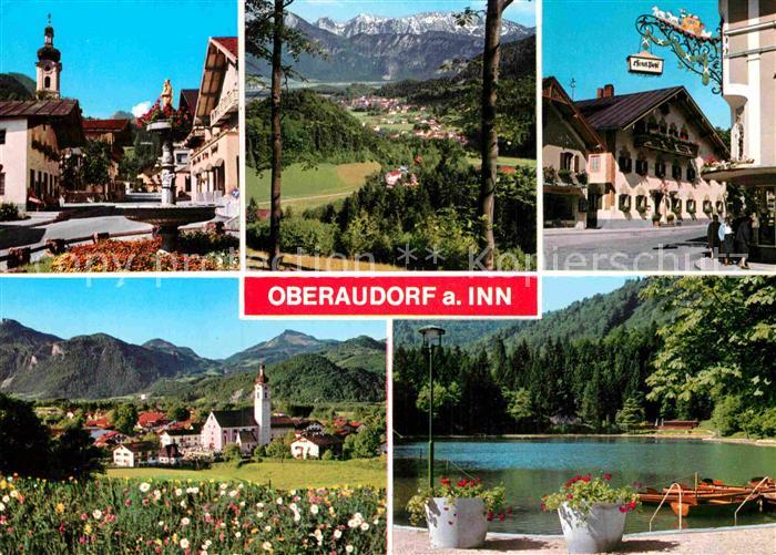 Oberaudorf Gesamtansicht mit Alpenpanorama Ortsmotiv mit Kirche See