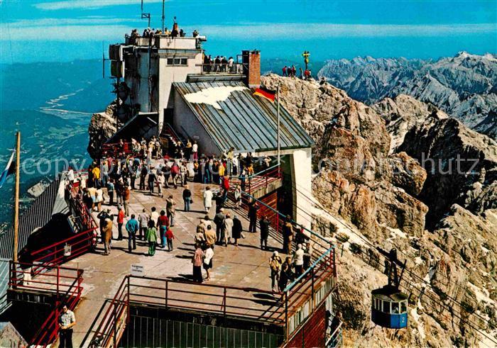 Zugspitze Gipfelstationen Aussichtsterrasse Aussichtsturm Gipfelkreuz Wetterstei