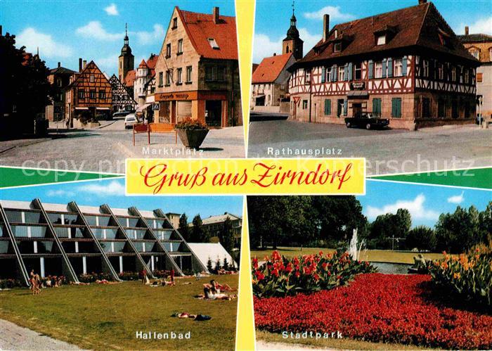Zirndorf Mittelfranken Marktplatz Rathaus Hallenbad Stadtpark