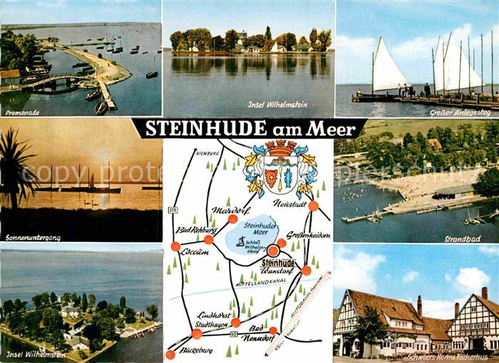 Steinhude Promenade Sonnenuntergang Insel Wilhelmstein Anlegesteg Strandbad Fisc