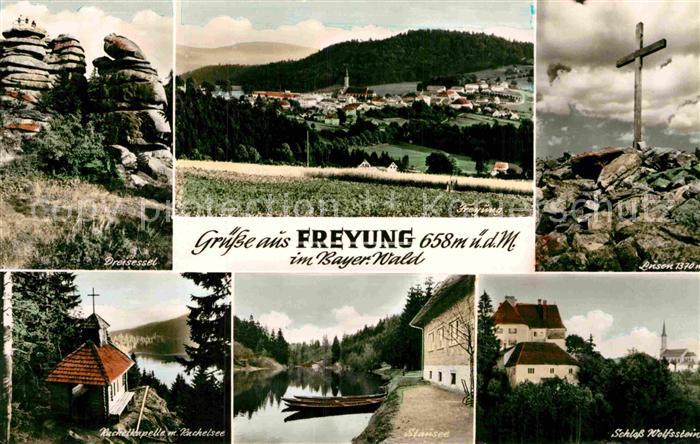 Freyung Dreisessel Panorama Lusen Rachelkapelle Rachelsee Stausee Schloss Wolfss