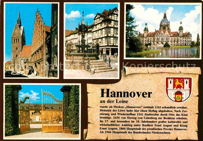HANNOVER  CITY Kirche Brunnen Schloss Eingang