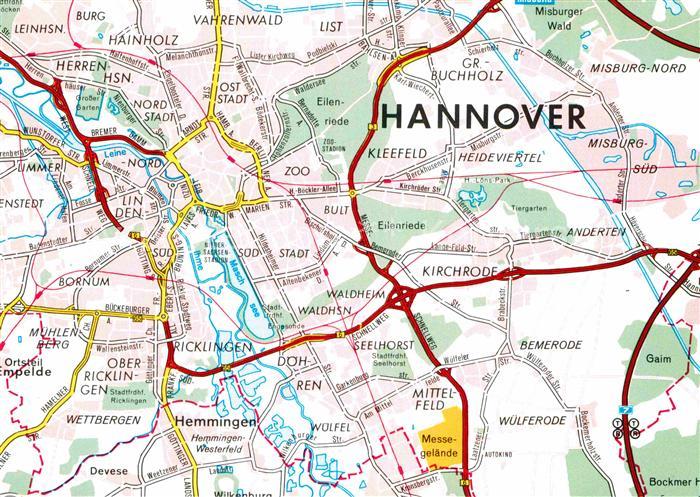 HANNOVER  CITY Strassenkarte