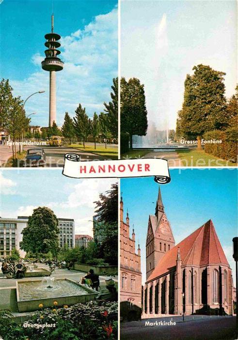 HANNOVER  CITY Fernmeldeturm Gr Fontaene Georgsplatz Marktkirche