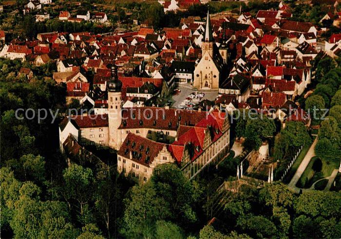 Weikersheim Schloss mit Marktplatz Fliegeraufnahme
