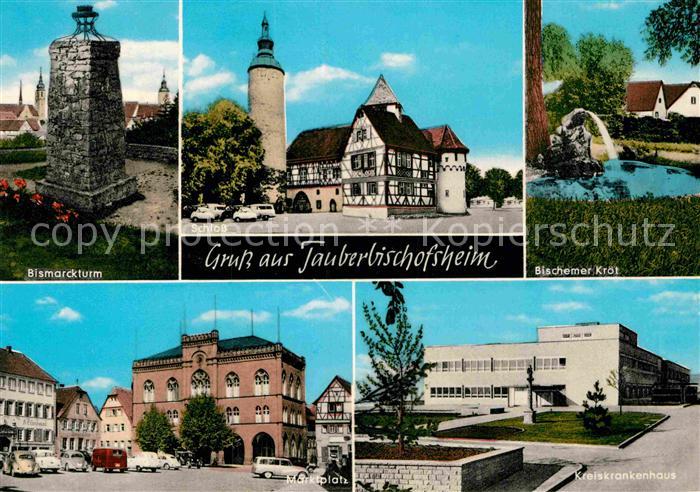 Tauberbischofsheim Bismarckturm Schloss Bischemer Kroet Marktplatz Kreiskrankenh