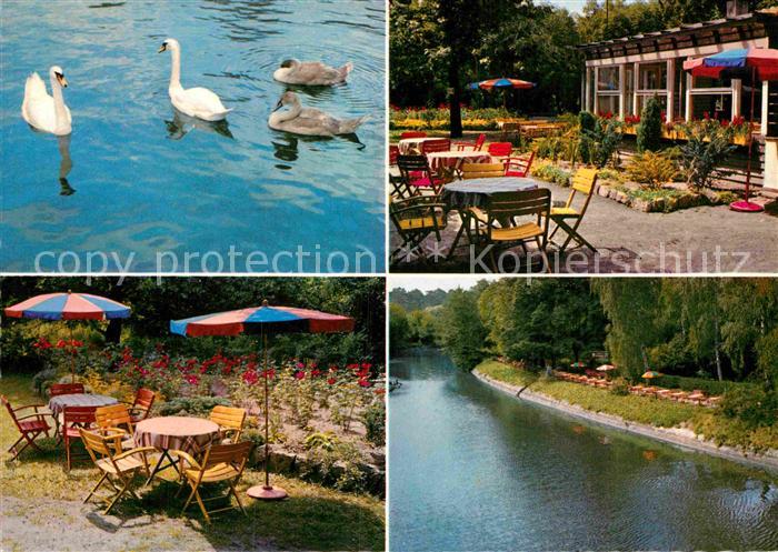 Wannsee St Hubertusbaude Gartenterrasse Schwaene