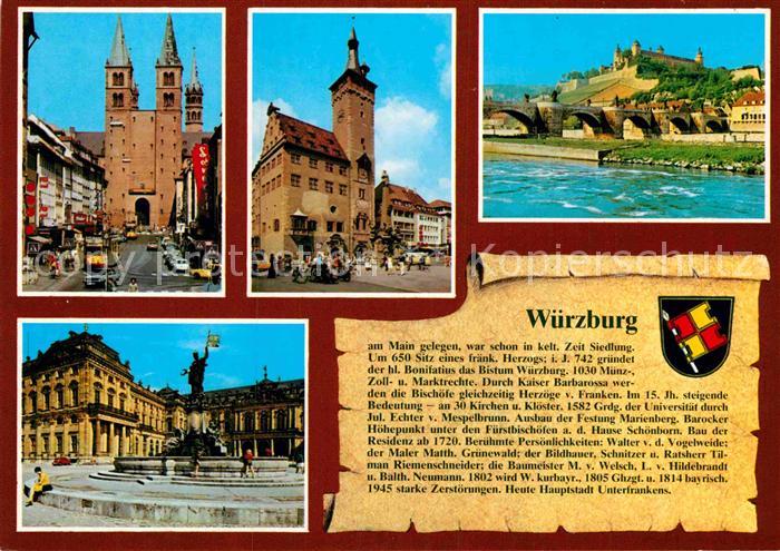 WueRZBURG Bayern Kirchen Kloester Universitaet Schloss