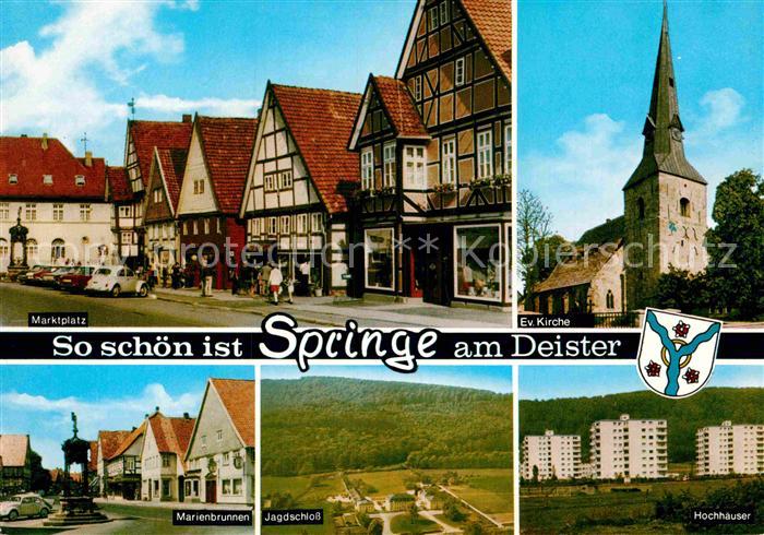 Springe Deister Marktplatz Ev Kirche Marienbrunnen Jagdschloss Hochhaeuser
