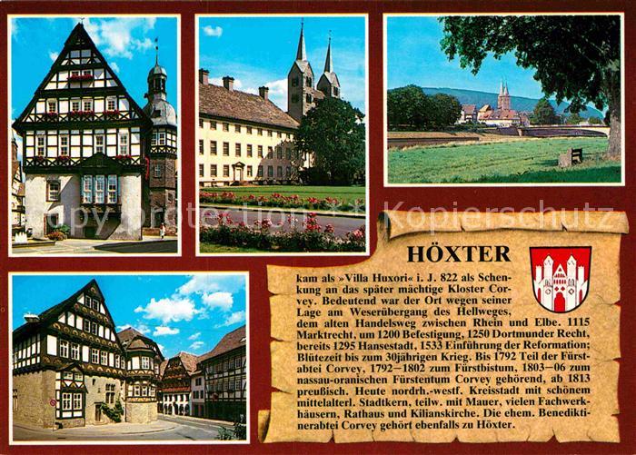 Hoexter Weser Rathaus Schloss Corvey Weserpartie Dechanei