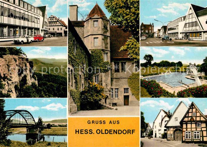 Hessisch Oldendorf Teilansichten Schloss Schwimmbad Bruecke