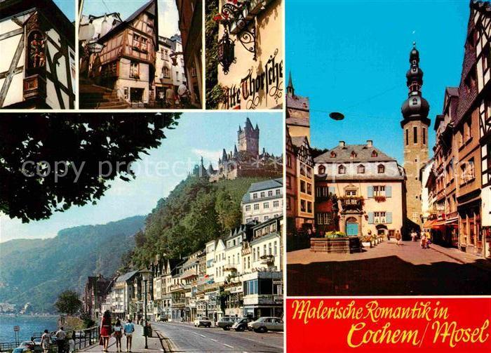 Cochem Mosel Teilansichten Uferstrasse Markt Kirche