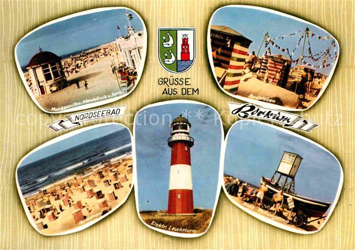 BORKUM Nordseebad Niedersachsen Musikpavillon Nordstrand Badeleben Elektr Leucht