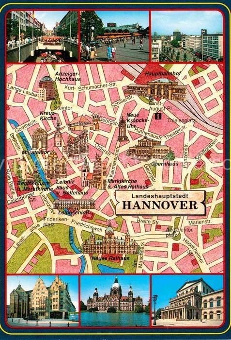 HANNOVER CITY Teilansichten Stadtplan
