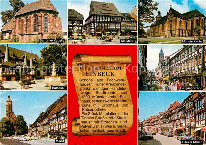 Einbeck Niedersachsen Serturner Kapelle Am Markt Muensterkirche Rathaus Fussgaen