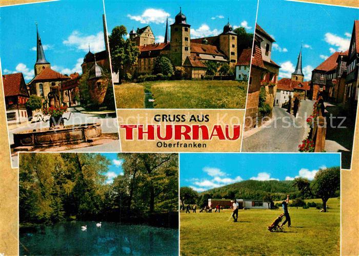 Thurnau Marktbrunnen Kirche Schloss Schwanenteich Golfplatz